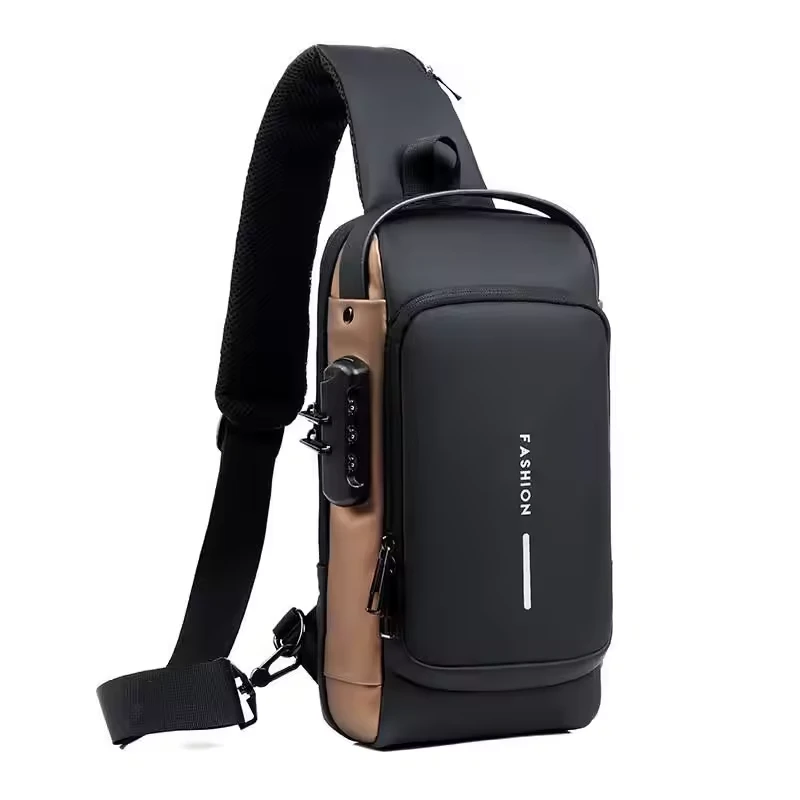 2025 Hot Selling Waterproof Men Shoulder Chest Motorcycle Bike Sling Bag with Lo